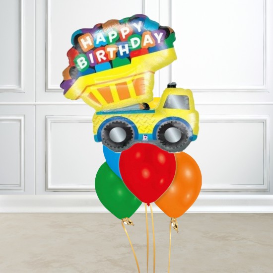 Trucks and Diggers Construction Party Happy Birthday Dumper Truck Balloon Bundle