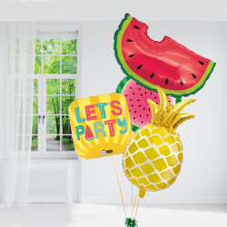 Tropical Fiesta Pineapple and Watermelon Let's Party Foil Balloon Set Tropical Fiesta Pineapple and Watermelon Let's Party Foil Balloon Set