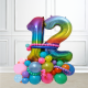 Rainbow Personalised Number Balloon Bouquet