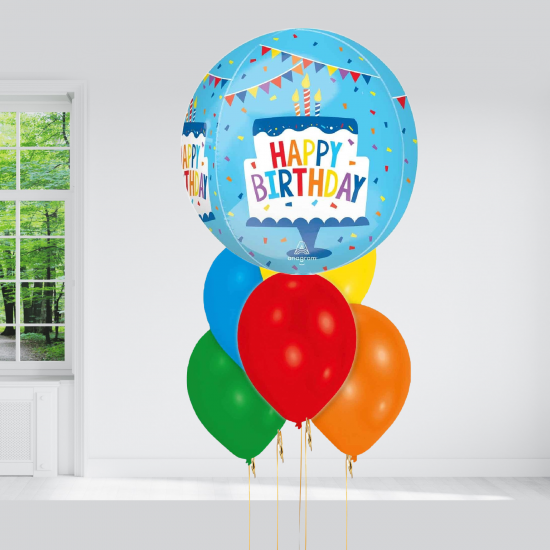 Vibrant Birthday Cake Balloon Set INFLATED