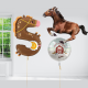 Number 5 Horse Balloon with Galloping Horse Foil Balloon Bundle INFLATED