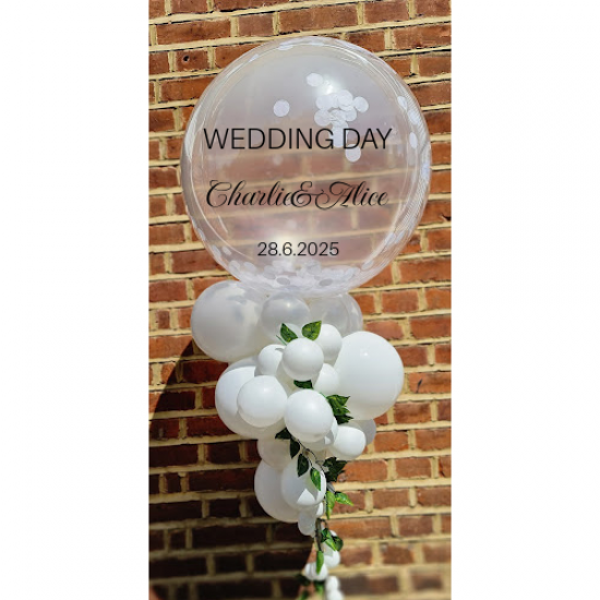 Personalised Wedding Day Confetti Balloon Display – Ready-Made