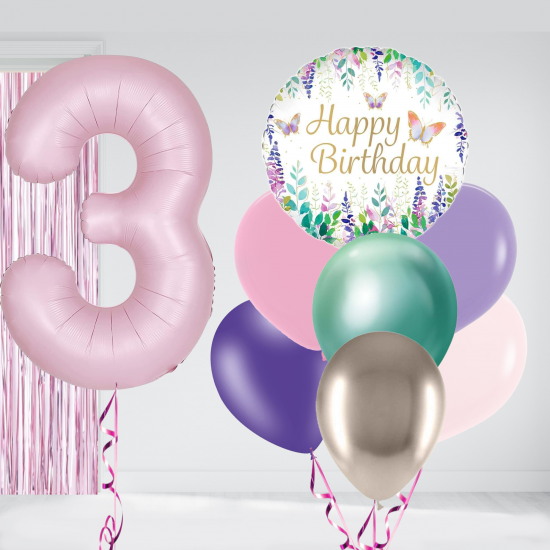 Butterfly Happy Birthday Balloon Bundle INFLATED