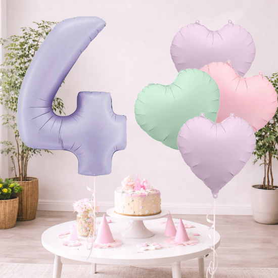 Pastel Lilac Birthday Balloon Set