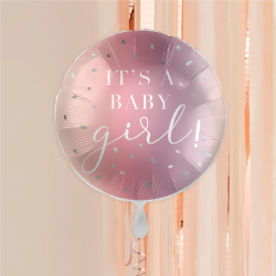Airplane Bear Baby Girl Balloon Bundle - INFLATED