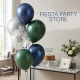 Navy, Emerald Green and Silver Balloon Set - INFLATED