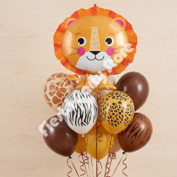 Jungle Safari Lion Balloon Bouquet - INFLATED