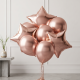Metallic Chrome Rose Gold and Star Foil Balloon Bouquet – INFLATED