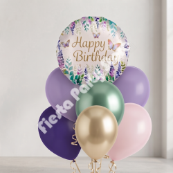 Butterfly Happy Birthday Balloon Bundle INFLATED