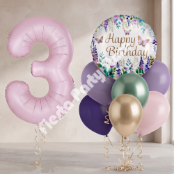Butterfly Happy Birthday Balloon Bundle INFLATED