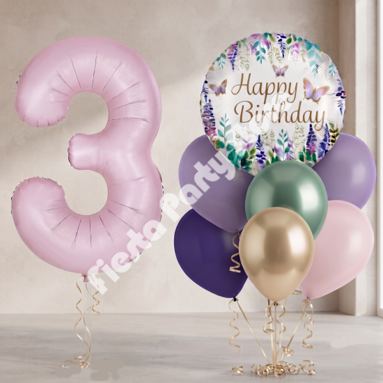 Butterfly Happy Birthday Balloon Bundle INFLATED