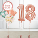 Inflated Rose Gold 50th Birthday Number Balloons with Happy Birthday Balloons Set