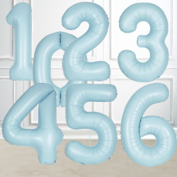Blue Matte Powder Number Balloon Bundle