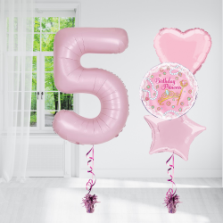 Pink Matte Powder Number Balloon Bundle