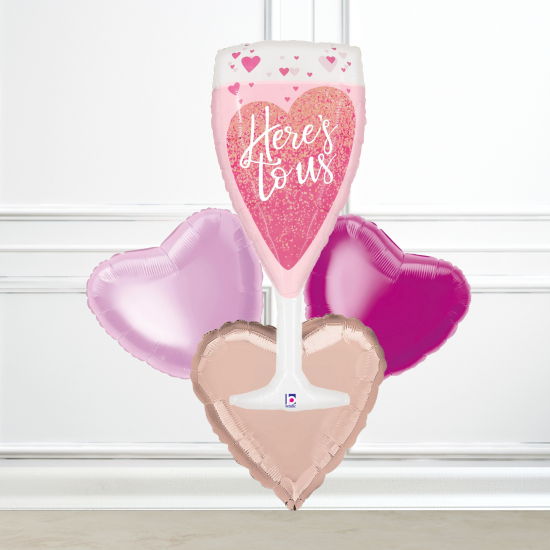 Pink Champagne Cheers Balloon Set