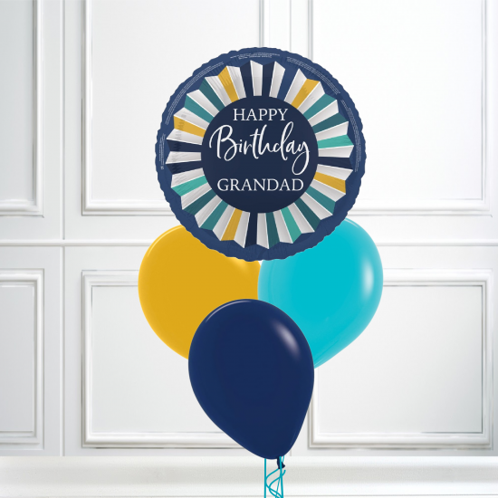 Navy Blue Happy Birthday Grandad Balloon Bundle