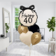 Chic coquette bow 40th birthday balloon bouquet - INFLATED