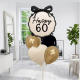 Chic coquette bow 60th birthday balloon bouquet - INFLATED
