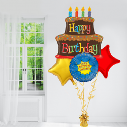 Chocolate Cake Shaped Birthday Balloon Bundle