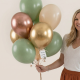 Eucalyptus Sage Green Chrome Balloon Bouquet