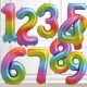 Rainbow Jumbo Number Balloon with Supershape Birthday Foil Balloon Set