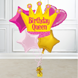 Birthday Queen Foil Balloon Bundle  Birthday Queen Foil Balloon Bundle