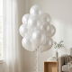 12 Pearl White Metallic Balloons - INFLATED