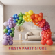 Organic Rainbow Balloon Arch Vibrant Multicoloured Party Decor