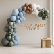 Sage Green, Dusty Blue, and Brown Balloon Arch - INFLATED