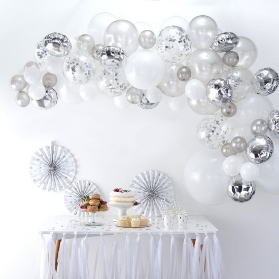 Silver Balloon Arch - Ready to Use