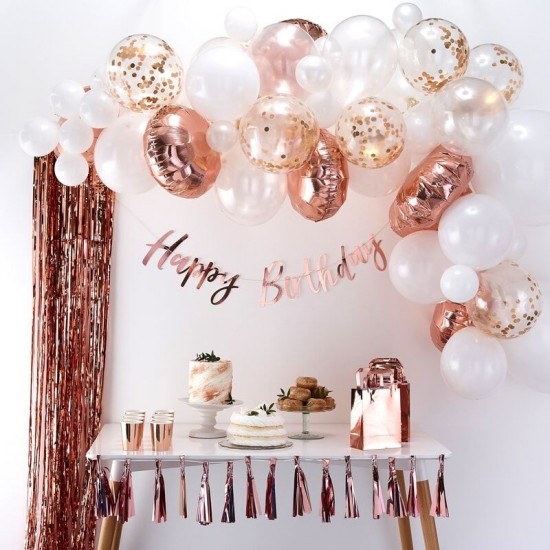 Rose Gold Balloon Arch - Ready to Use