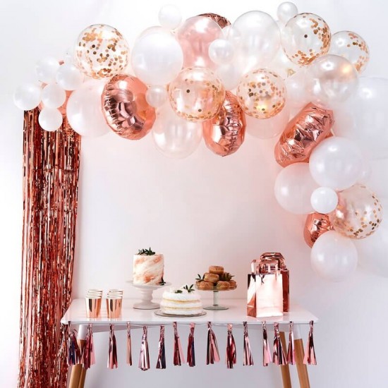 Rose Gold Balloon Arch - Ready to Use