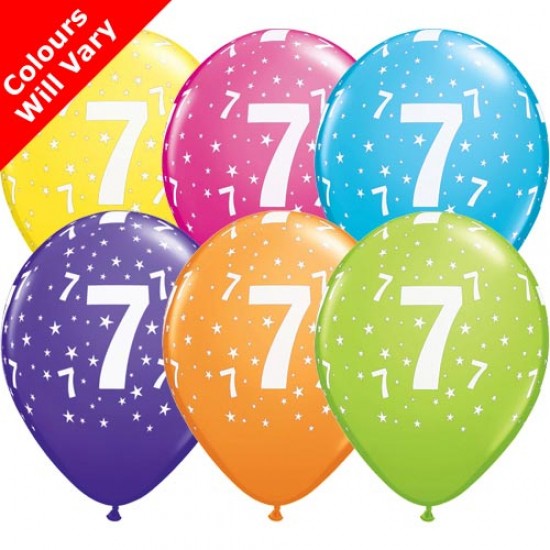 Age 7 Multicoloured Latex Balloons