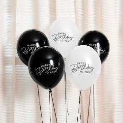 5 Monochrome Happy Birthday to You Helium Balloons 5 Monochrome Happy Birthday to You Helium Balloons