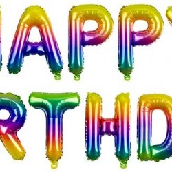 Rainbow Happy Birthday Foil Balloon Kit Rainbow Happy Birthday Foil Balloon Kit