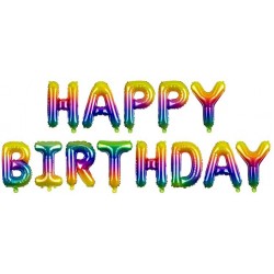 Rainbow Happy Birthday Foil Balloon Kit Rainbow Happy Birthday Foil Balloon Kit
