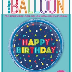 Blue Happy Birthday Balloon 18" Blue Happy Birthday Balloon 18"