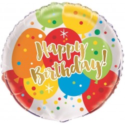  Happy Birthday Balloon Glitzy Gold 18"