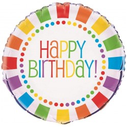  Happy Birthday Rainbow Balloon 18"