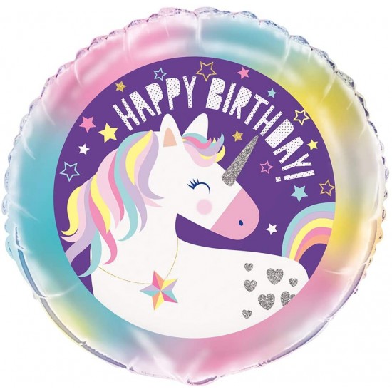 Unicorn Party Foil Birthday Balloon 18"