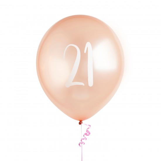 Rose Gold Number 21 Balloons