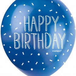 5 Pearlised Latex Assorted Happy Birthday Balloons  5 Pearlised Latex Assorted Happy Birthday Balloons