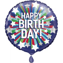 Shooting Star Design Happy Birthday Foil Balloon 18 inch