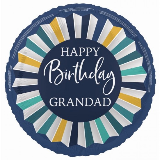 Navy Blue Happy Birthday Grandad Foil Balloon 18 in