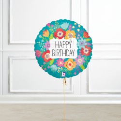 Wildflowers Birthday Holographic Balloon 18"