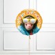 Smiling Chimp Birthday Foil Balloon INFLATED