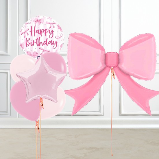 Pretty Pink Bow Balloon Set INFLATED