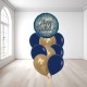 Navy Blue and Gold Happy Birthday Balloon Bundle