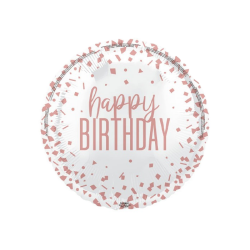 Rose Gold Confetti Birthday Foil Balloon 18 inch