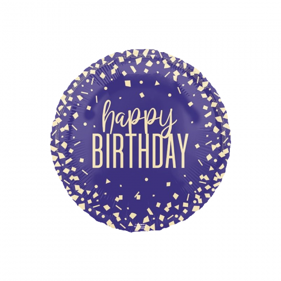 Navy Blue Confetti Birthday Foil Balloon 18 inch